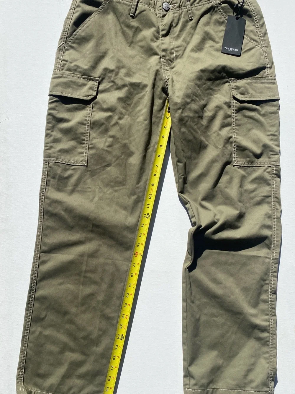 True Religion Men's Olive Green Cargo Pants